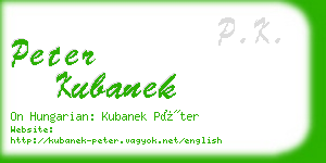 peter kubanek business card